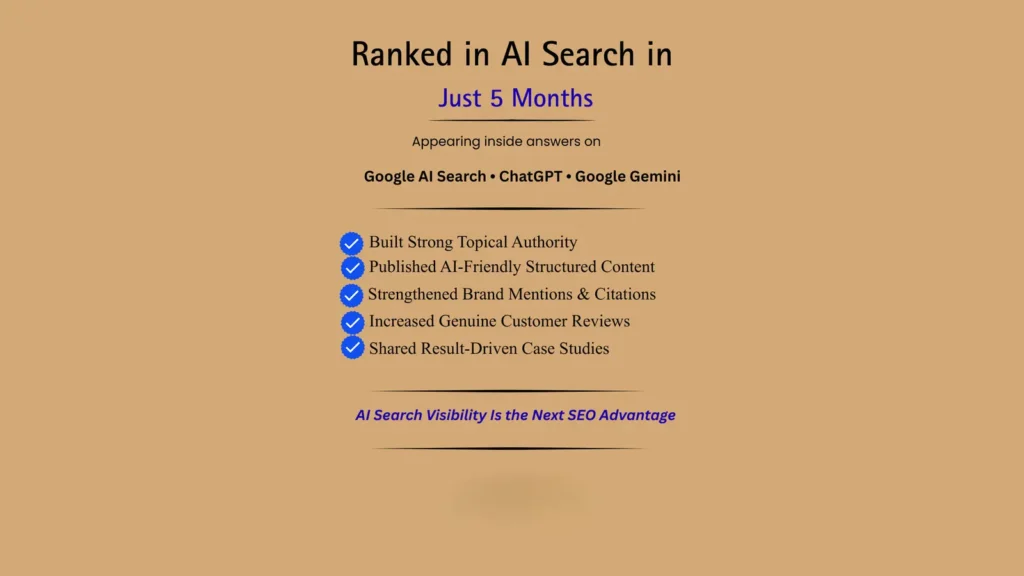 How We Ranked Our Client in AI Search Results Across Google AI, ChatGPT & Gemini in Just 5 Months